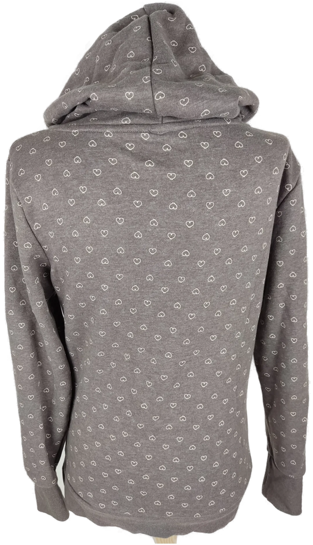 Sweater "Blind Date" langarm mit Kapuze, braun mit Aufdruck, Größe S – Bild 7