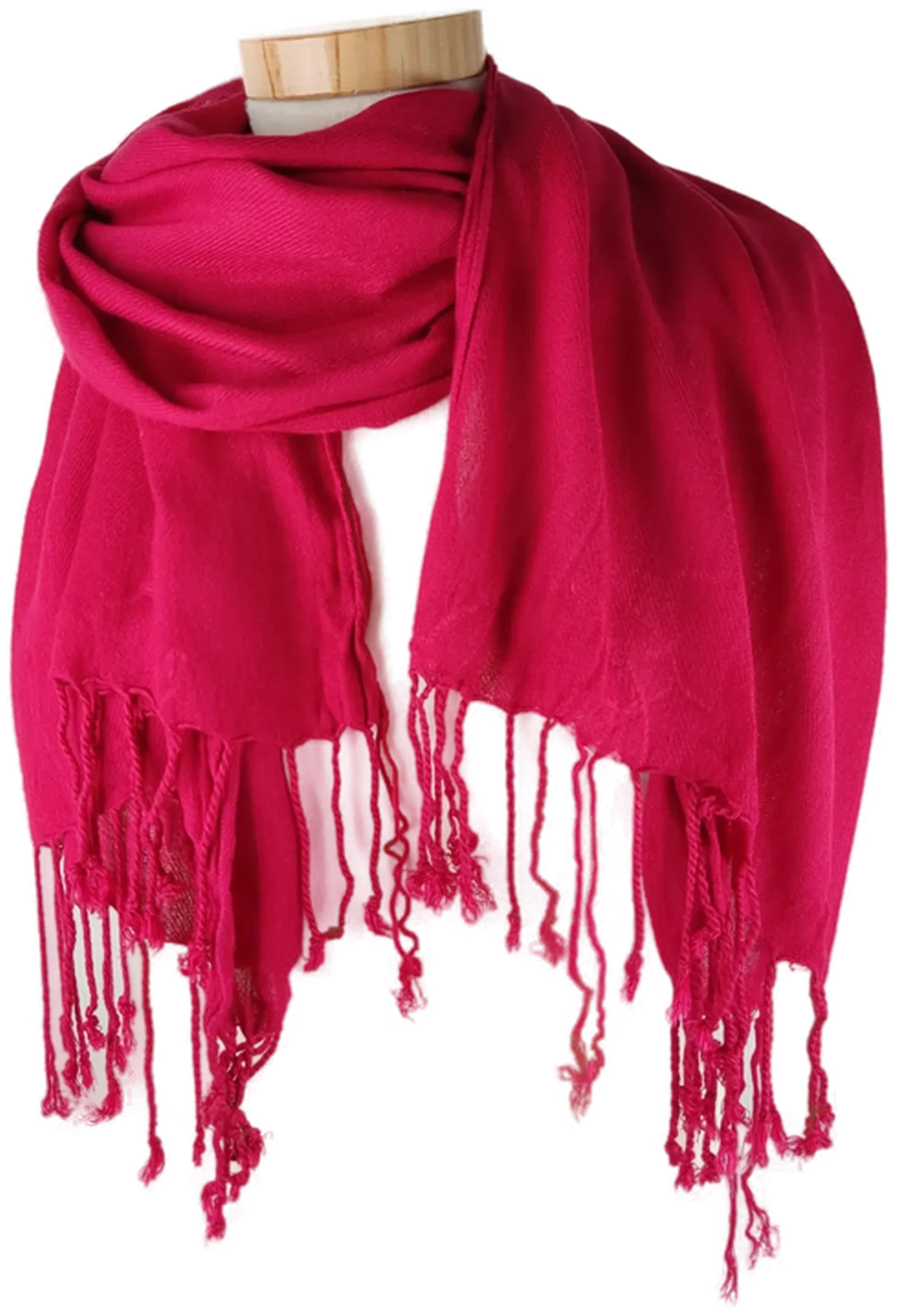 Schal mit Fransen rot ca. 62 x 155 cm (ohne Fransen gemessen) – Bild 2