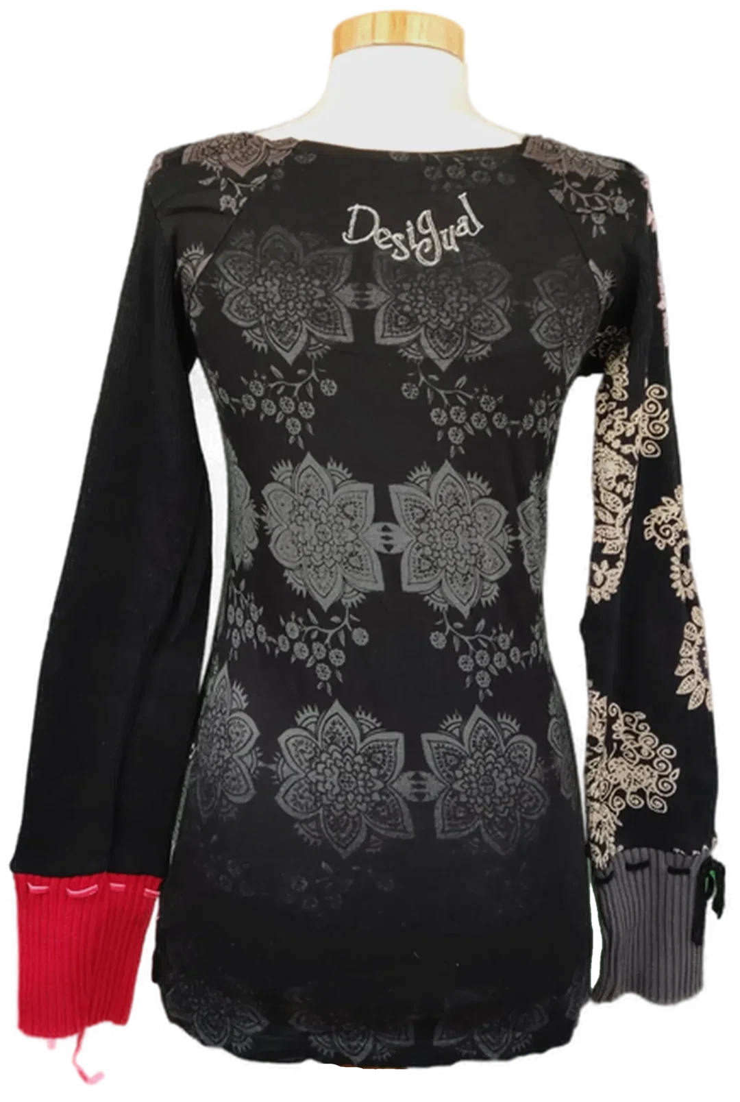 Desigual Damen Langarmshirt schwarz gemustert Gr. M – Bild 2