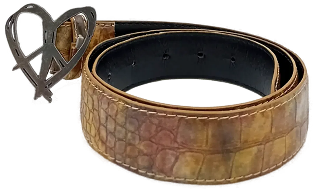 Desigual Damen Gürtel Camouflage-Krokodilmuster braun - Bild 1