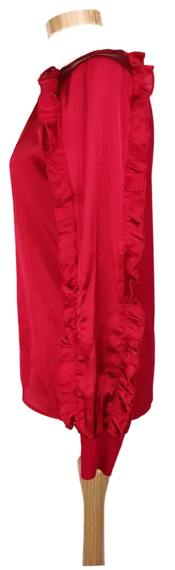 Zara Damen Bluse rot mit Rüschen am Ärmel - M/38 - Bild 3