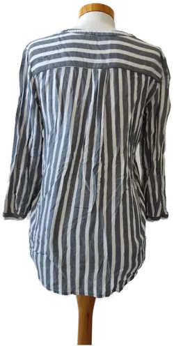 Tom Tailor Damenbluse grau-weiß gestreift - Gr. 36 - Bild 2