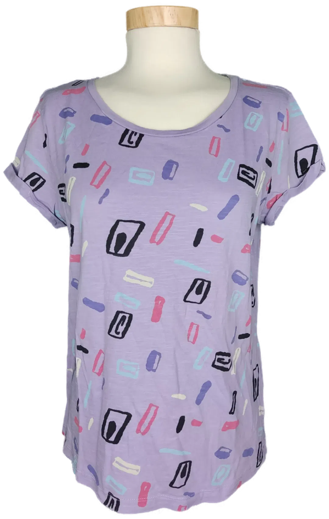 EDC Damen T-Shirt lila gemustert - S/36 - Bild 1