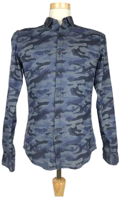 Tom Tailor Herrenhemd blau camouflage - S/ 46 - Bild 1
