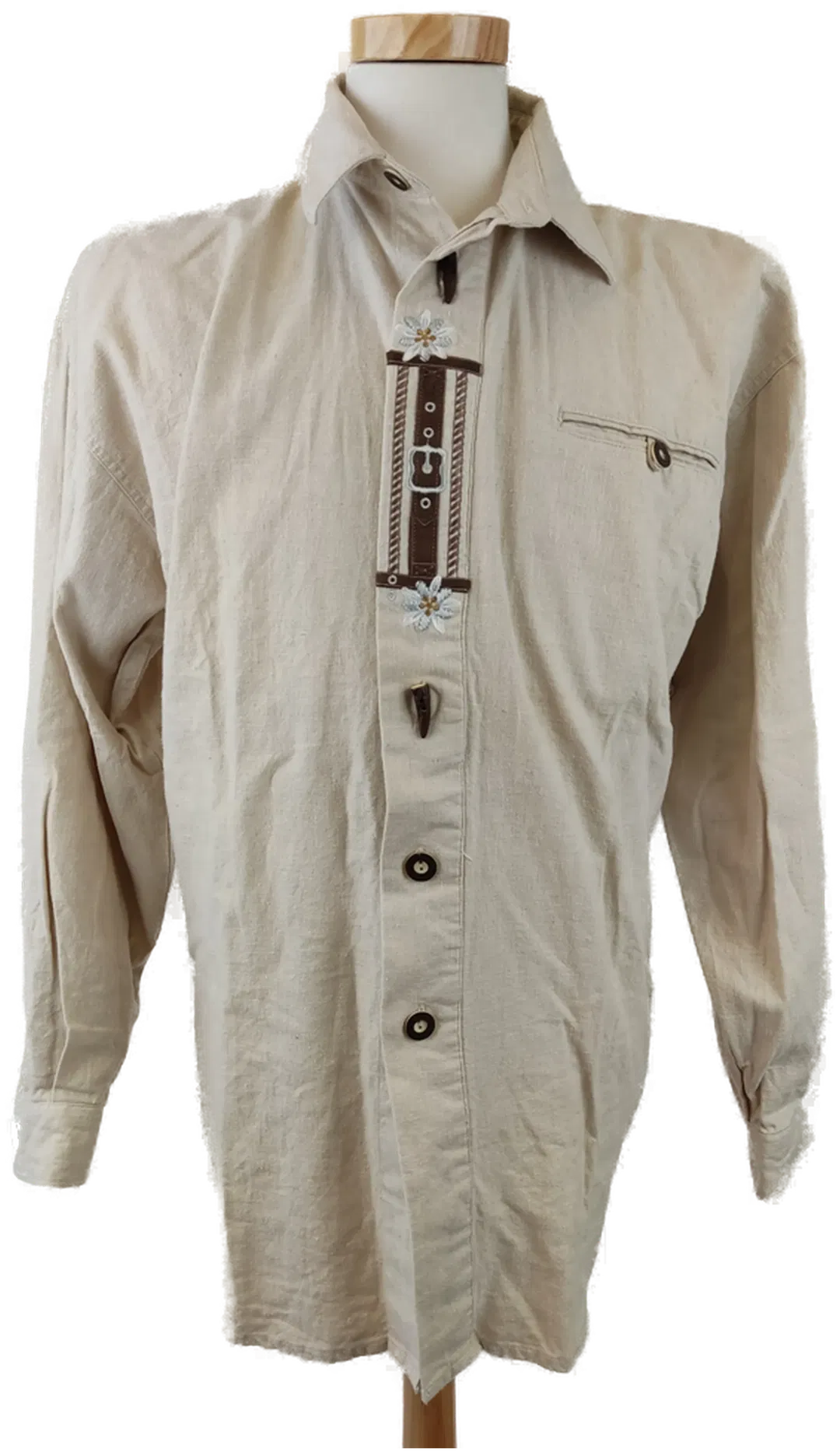 Isar-Trachten Herrenhemd beige - Gr. XXL - Bild 4