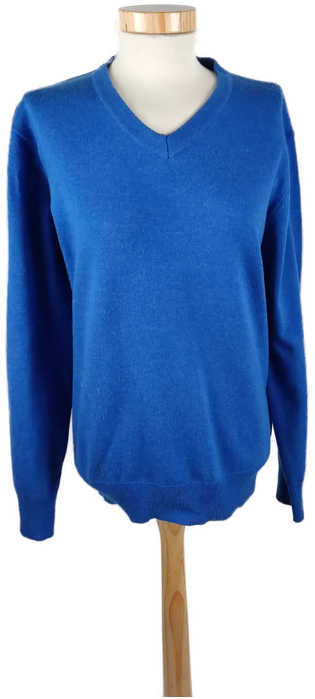 Blauer Herren Pullover mit V-Ausschnitt, Gr. L - Bild 1