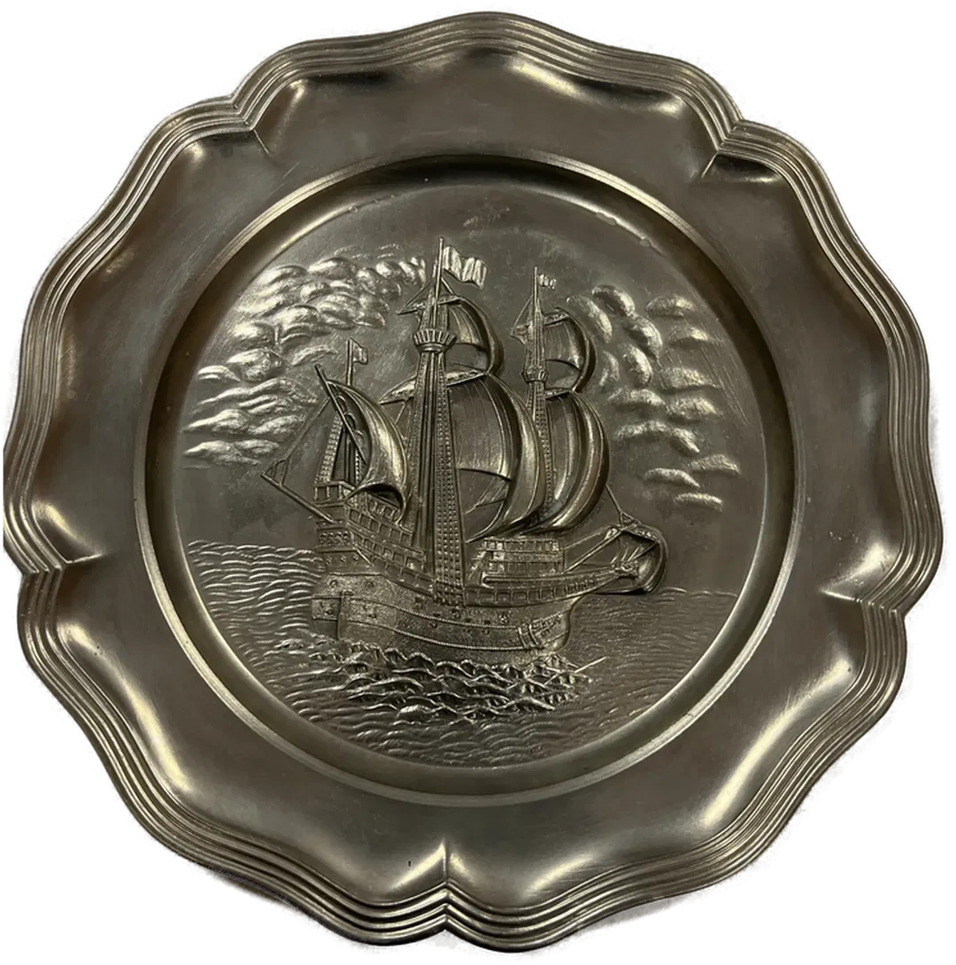Zinnteller groß Set Schiffe 22cm - Bild 1
