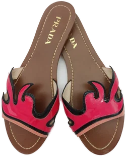 Prada Flame Leder-Pantoletten, Flammenmuster | Einmaliges Designerstück - Bild 2