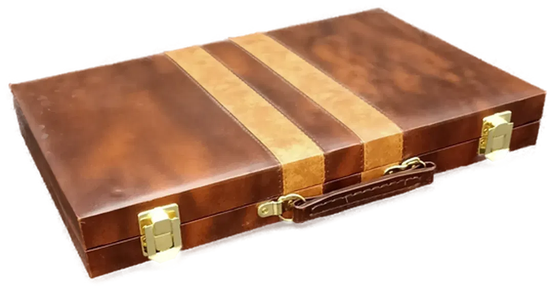 Backgammon-Spiel im Kunstlederkoffer groß - Bild 4