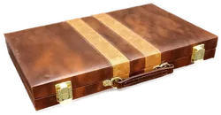 Backgammon-Spiel im Kunstlederkoffer groß - Bild 1