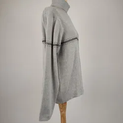 Eddi Bauer since 1920 Rollkragenpullover grau mit Streifenmuster  Unise - L/40 - Bild 3