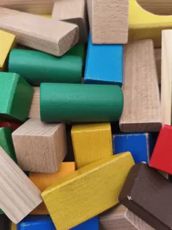 Bauklötze Holz, Bausteine gemischt - mit Holzkiste - Bild 3