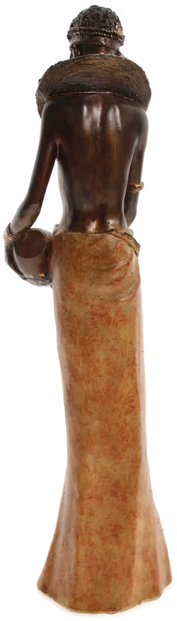 Exquisite afrikanische Frauenfigur in Bronzeoptik mit Wasserkrug - Bild 3