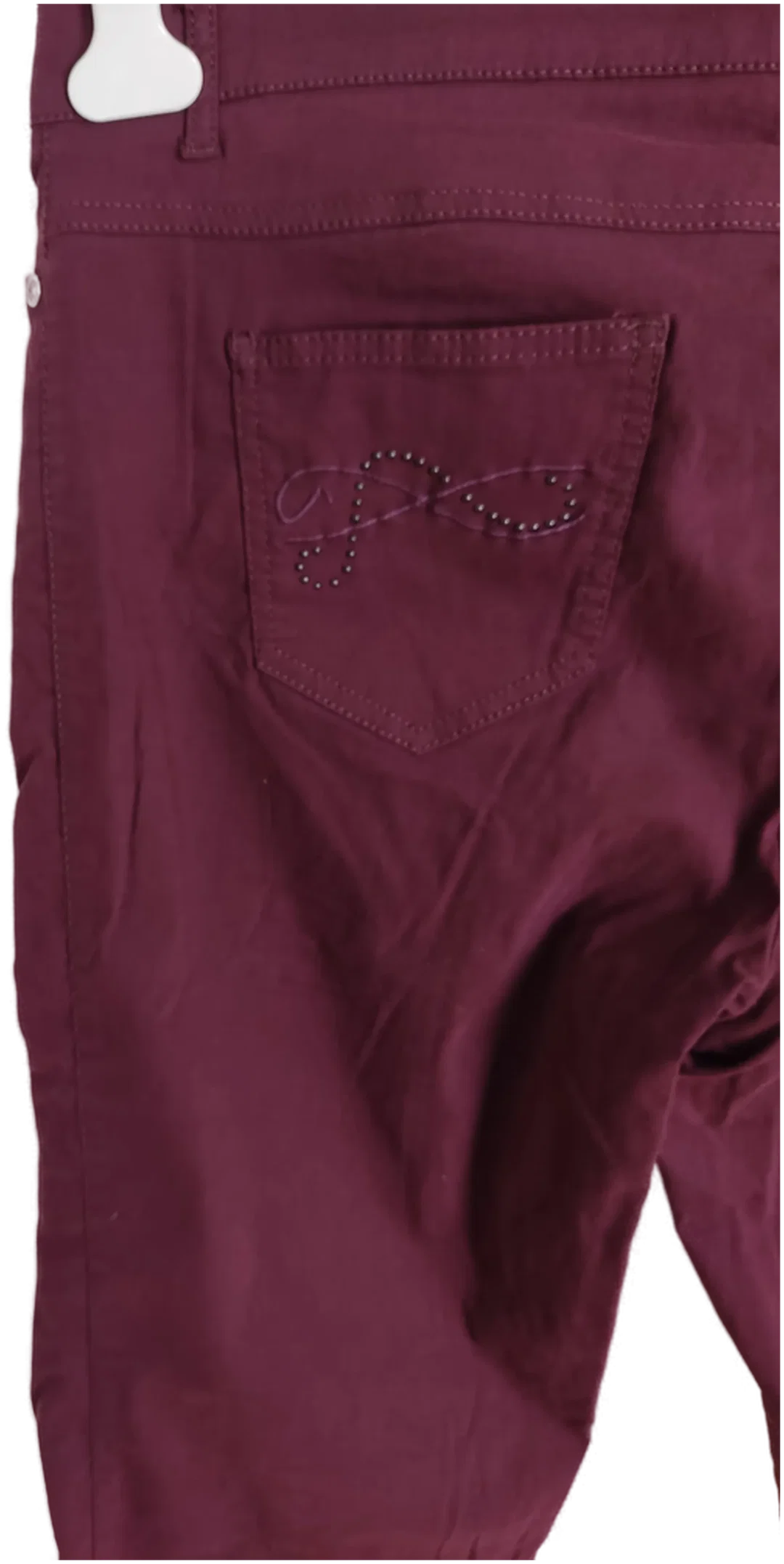 Jeans "Steilmann", lang mit Stretch, weinrot mit Taschen, Größe 46 – Bild 5