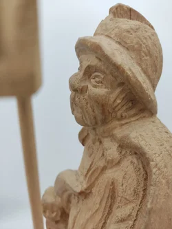 Nachtwächter Figur Handarbeit Holz 44 cm | Handgeschnitztes Unikat - Bild 8