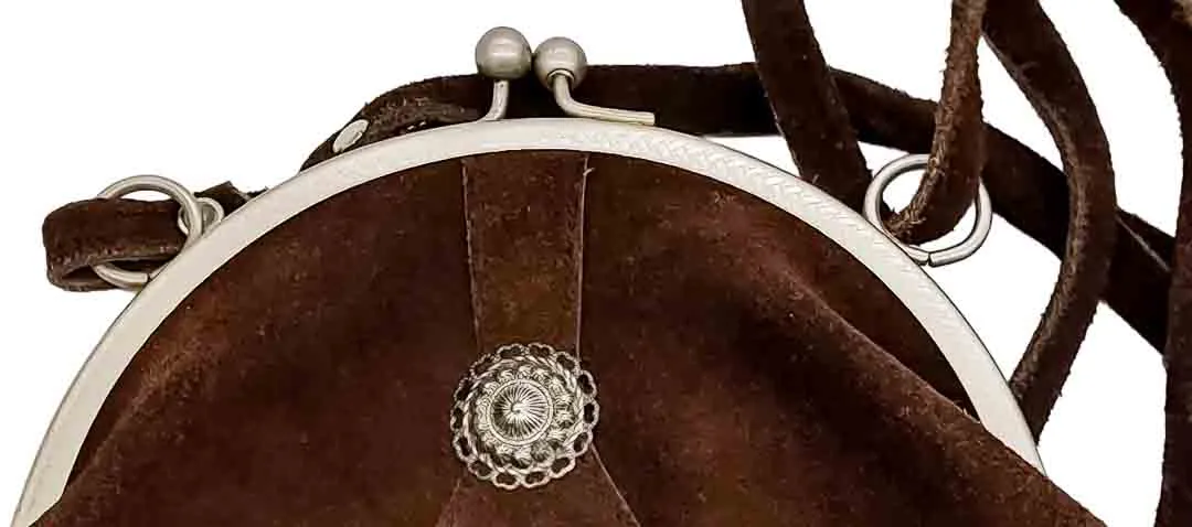 Vintage Trachtentasche aus Wildleder – Bild 3