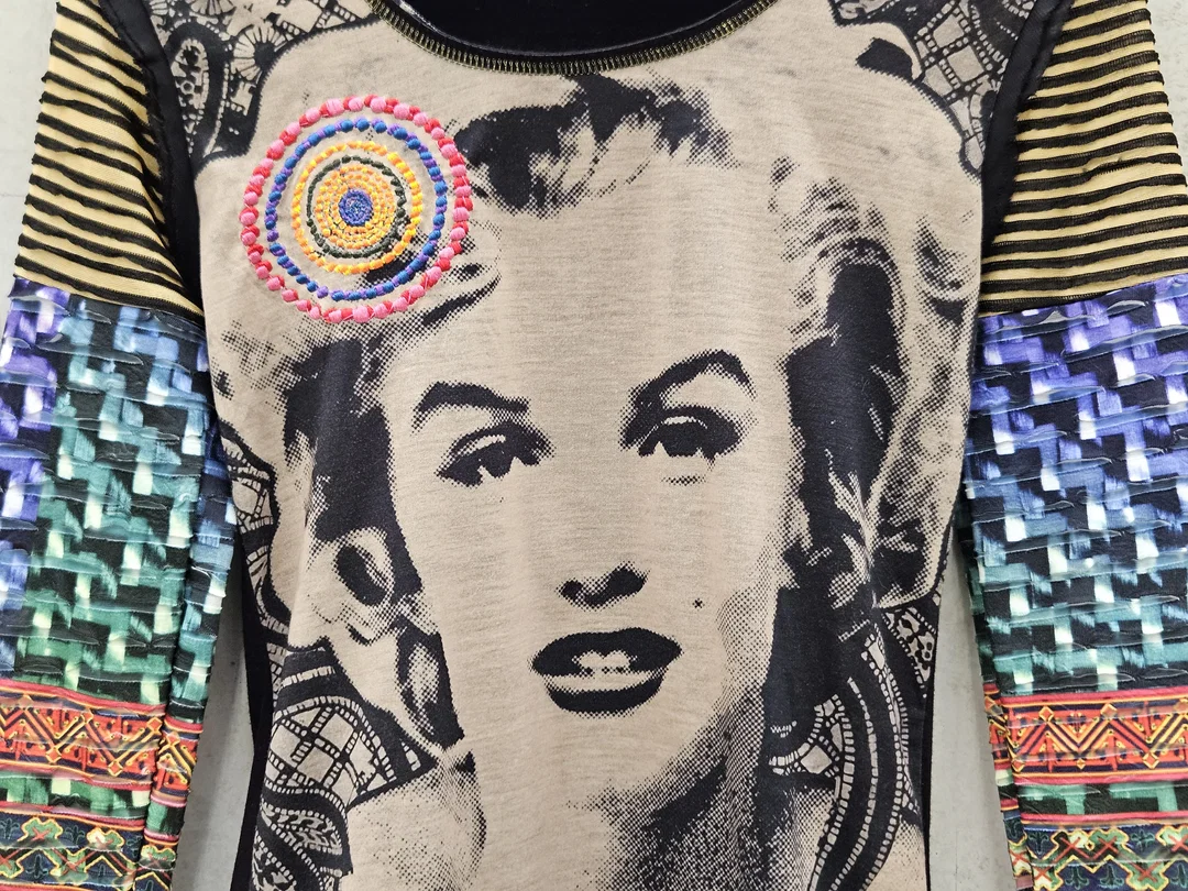 DESIGUAL Damen Langarmshirt, gemustert  Gr. S – Bild 3