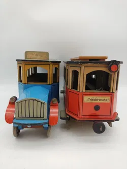 Vintage Holzbus und Straßenbahn per Hand gefertigt  - Bild 2