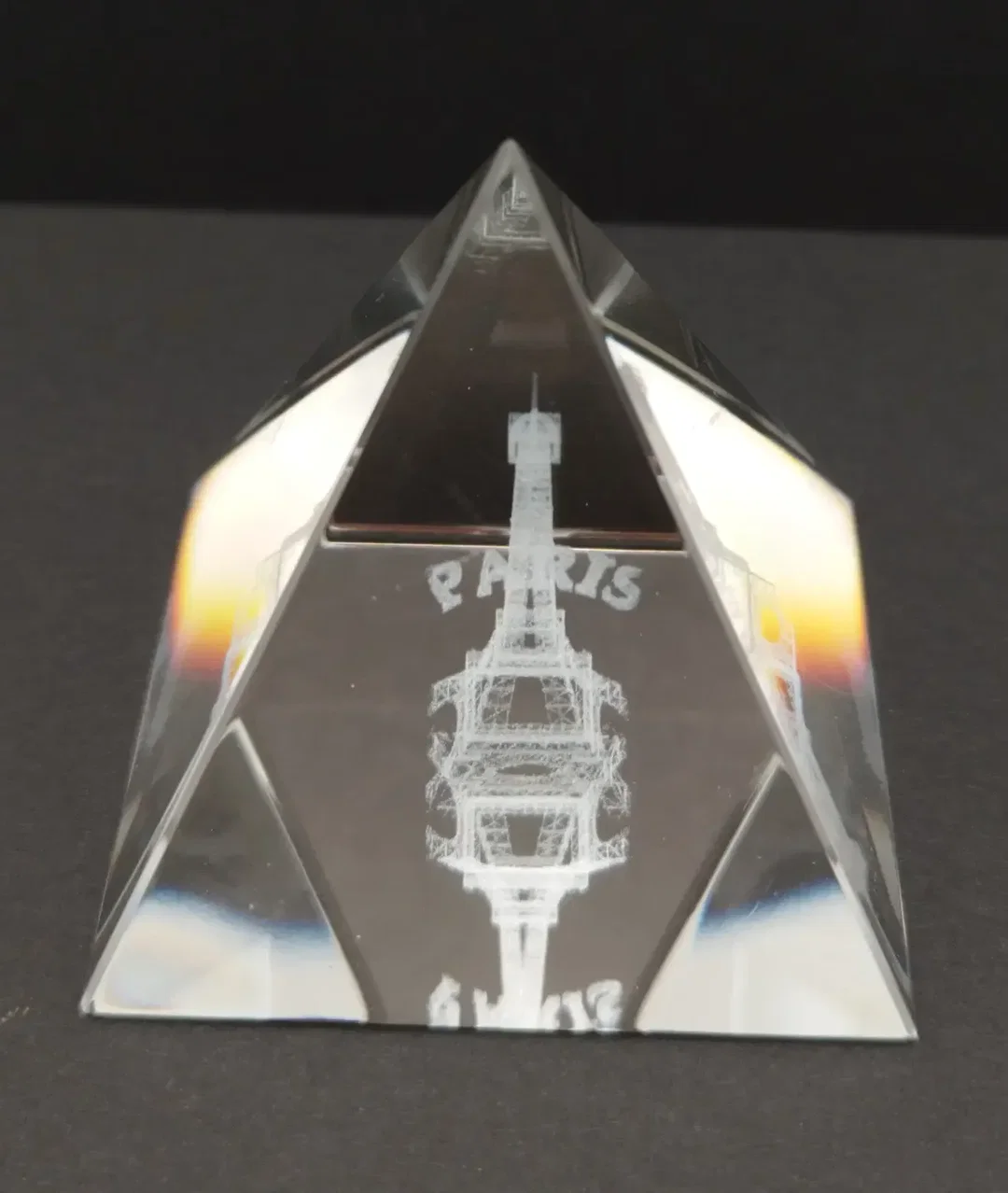 Souvenirs de Paris, Eiffelturm Pyramide - Kristallglas / 5x5x5cm - Bild 4