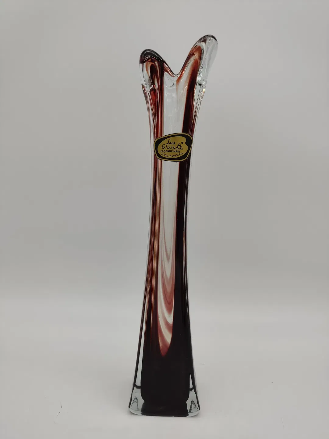 Vintage Lux Buntglasvase - rot - Bild 4