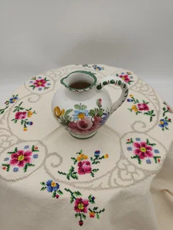 Ulmer Keramik Krug mit Blumenmotiv | Vintage-Charme – Vorschau 2
