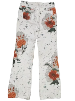 Amanda Damen Hose, weiß/florales Muster - Gr. M - Bild 2