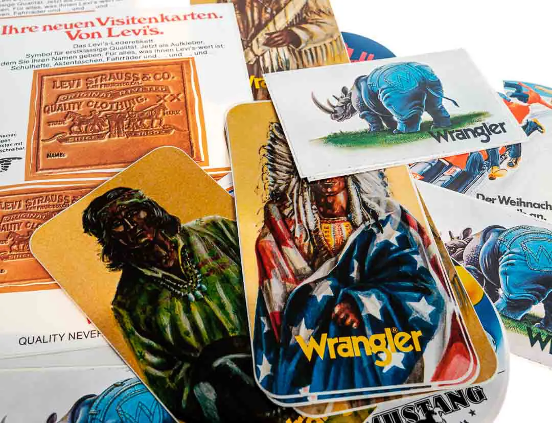 Aufkleber Konvolut Sammlung JEANS 70er / 80er Jahre – Bild 2