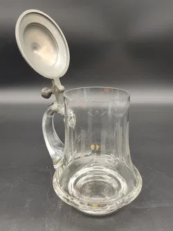 Fürsten Seidel Kristall-Bierkrug mit Messingdeckel - Bild 3