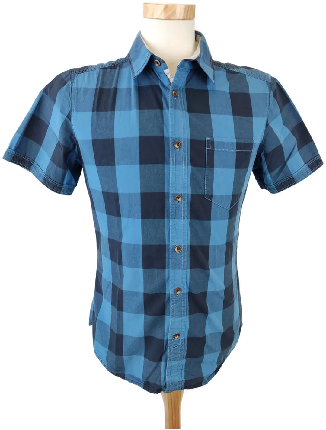 Esprit Herrenhemd blau, dunkelblau kariert - M (Slim fit) - Bild 1