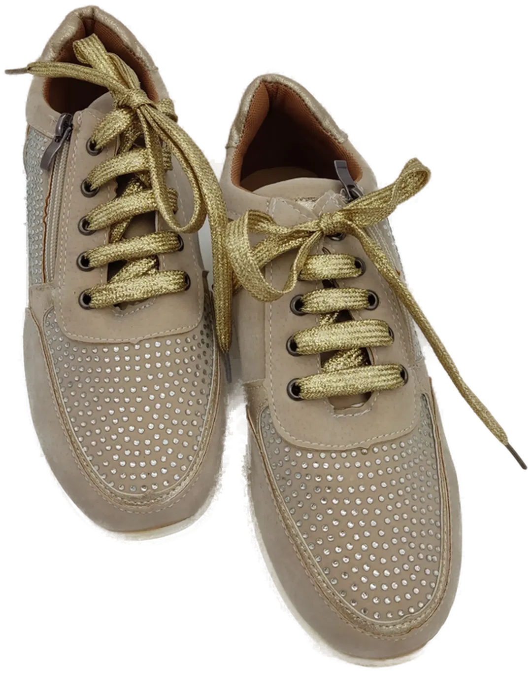 Damen Sneaker Beige Kunstfaser | Zeitloses Unikat - Bild 1