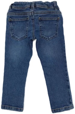 Jeans "Palomino", lang mit Gummizugbund und Knopf, blaumeliert mit Taschen, Größe 98 – Vorschau 2