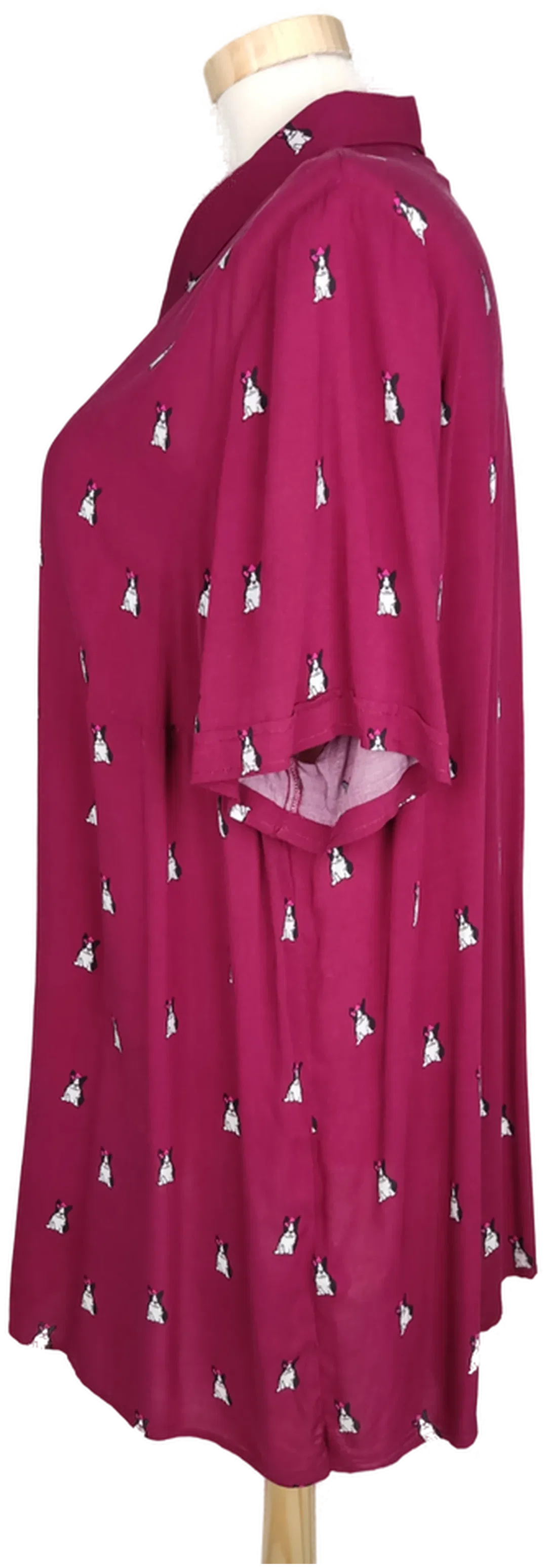 Ulla Popken Damen Bluse weinrot bedruckt - 54/56 – Bild 3