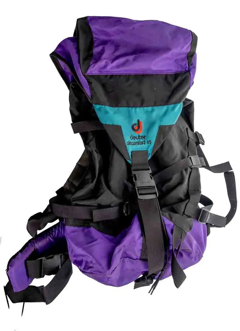Deuter Aircomfort 45 – Vintage Trekkingrucksack lila/türkis - Bild 1