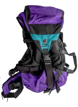 Deuter Aircomfort 45 – Vintage Trekkingrucksack lila/türkis - Bild 1