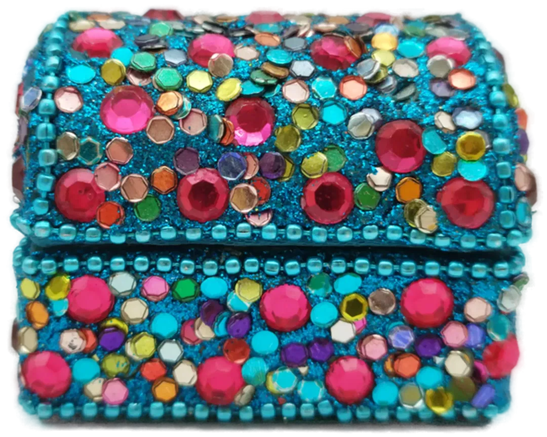 Kleine Aufbewahrungstruhe - Bunte Steindetaillierungen - Bild 4