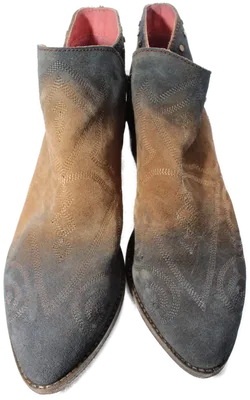 Damen Stiefeletten Wildlederoptik – Grau-Braun, Gr. 41, Western-Stil - Bild 1