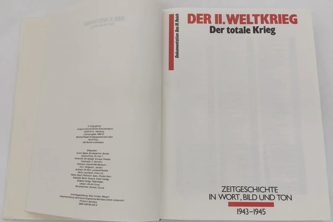 Buch Der II. Weltkrieg "Der totale Krieg" Zeitgeschichte in Wort, Bild und Ton 1943-1945 von 1989 – Bild 2
