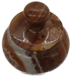  Aufbewahrungsdose aus Onyx Maße Höhe ca 9 cm Breite ca 7 cm - Bild 2