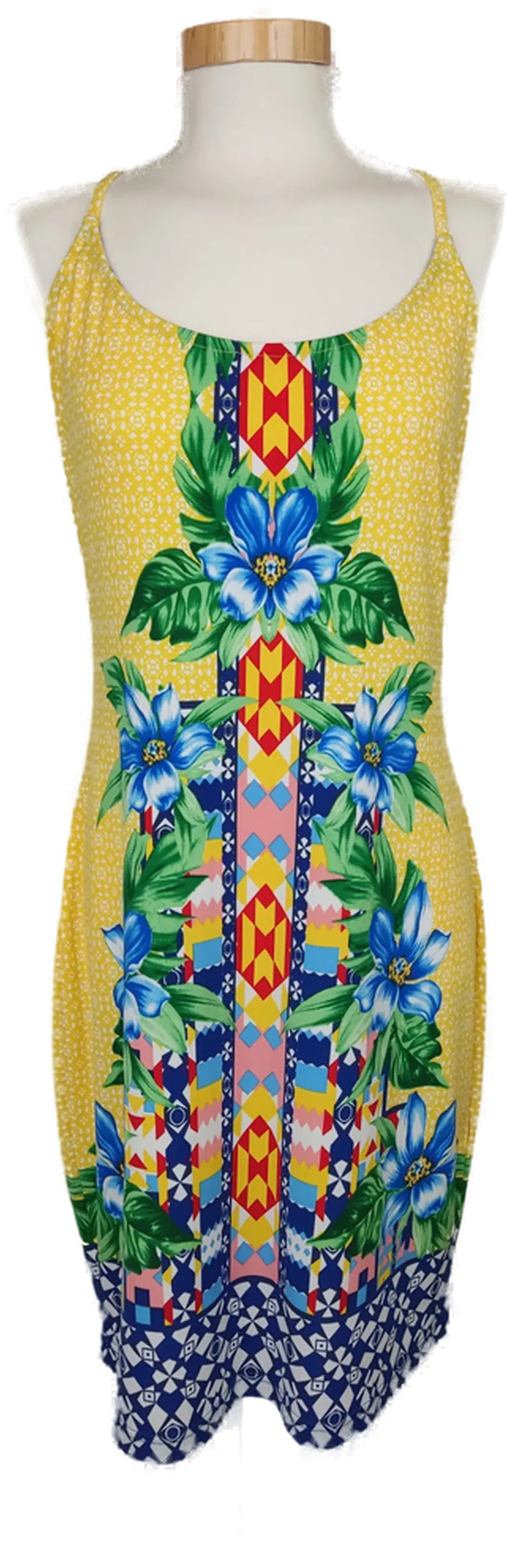 Bodyflirt Damen Sommerkleid gelb/grün/blau geblümt - 40/42 - Bild 4