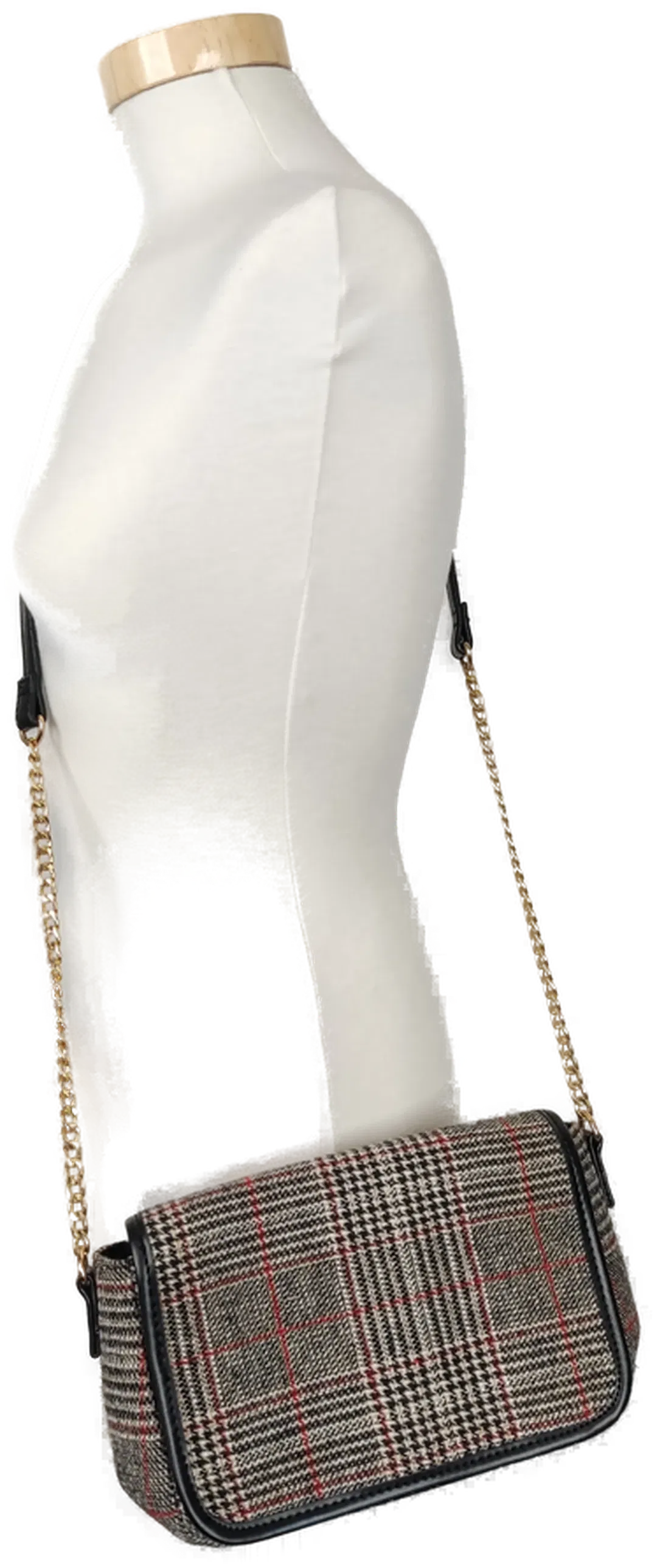 Damen Hand- Schultertasche kariert - Bild 1