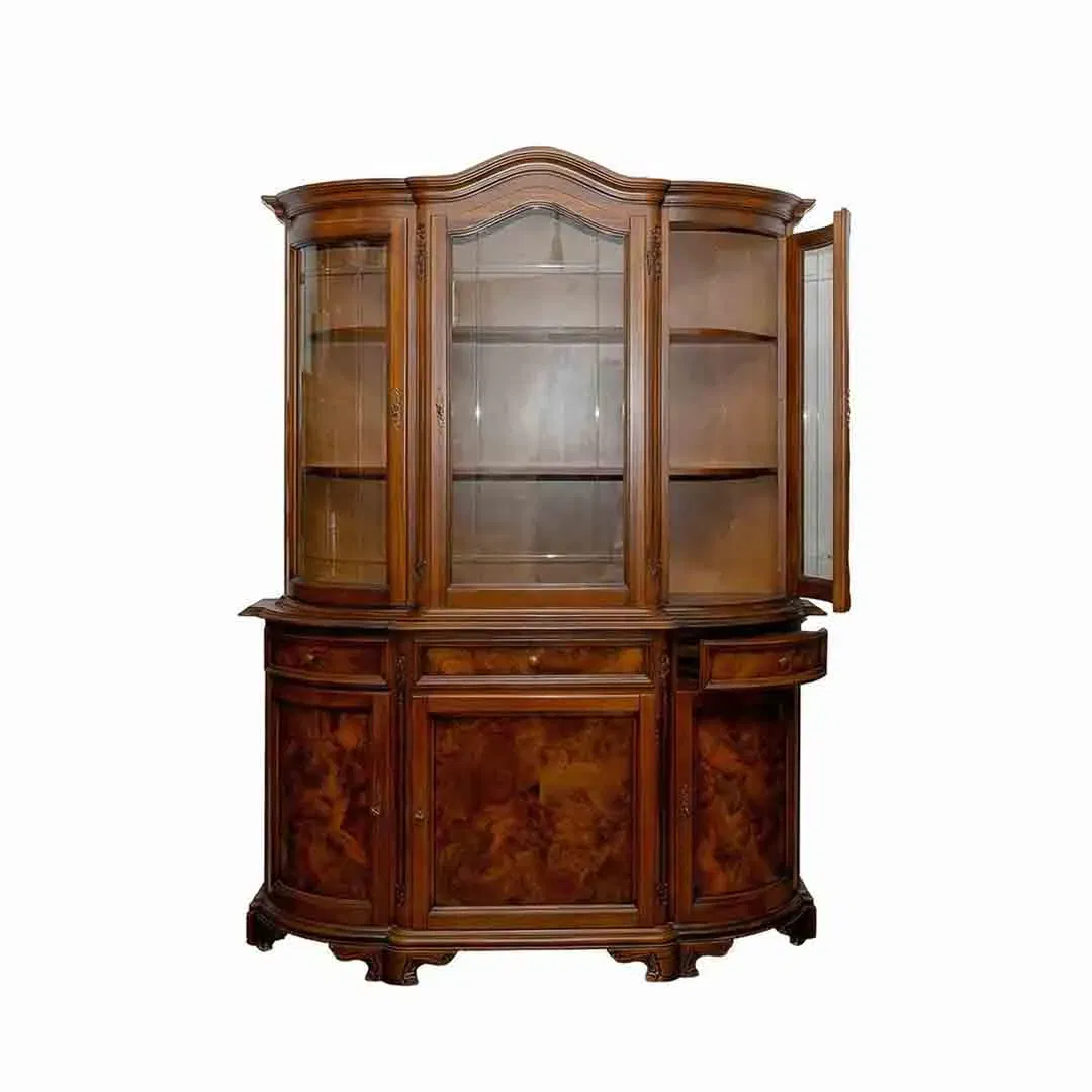 Vintage Biedermeier Vitrinenschrank, Vollholz, Mahagoni, 2-teilig - Bild 4