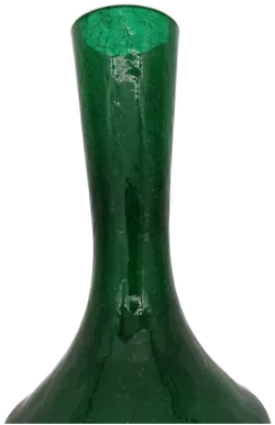 Vintage Glas Vase Craquele 60er Jahre grün klar - Bild 3