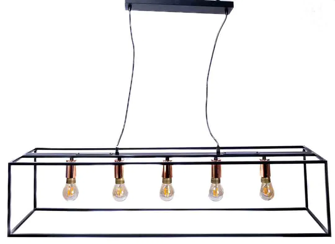 Ikea Hängelampe mit 5 Lampen im rechteckigen Metallrahmen - Bild 4