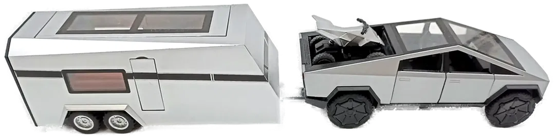 Tesla Cybertruck Modell mit Wohnwagen - Bild 1