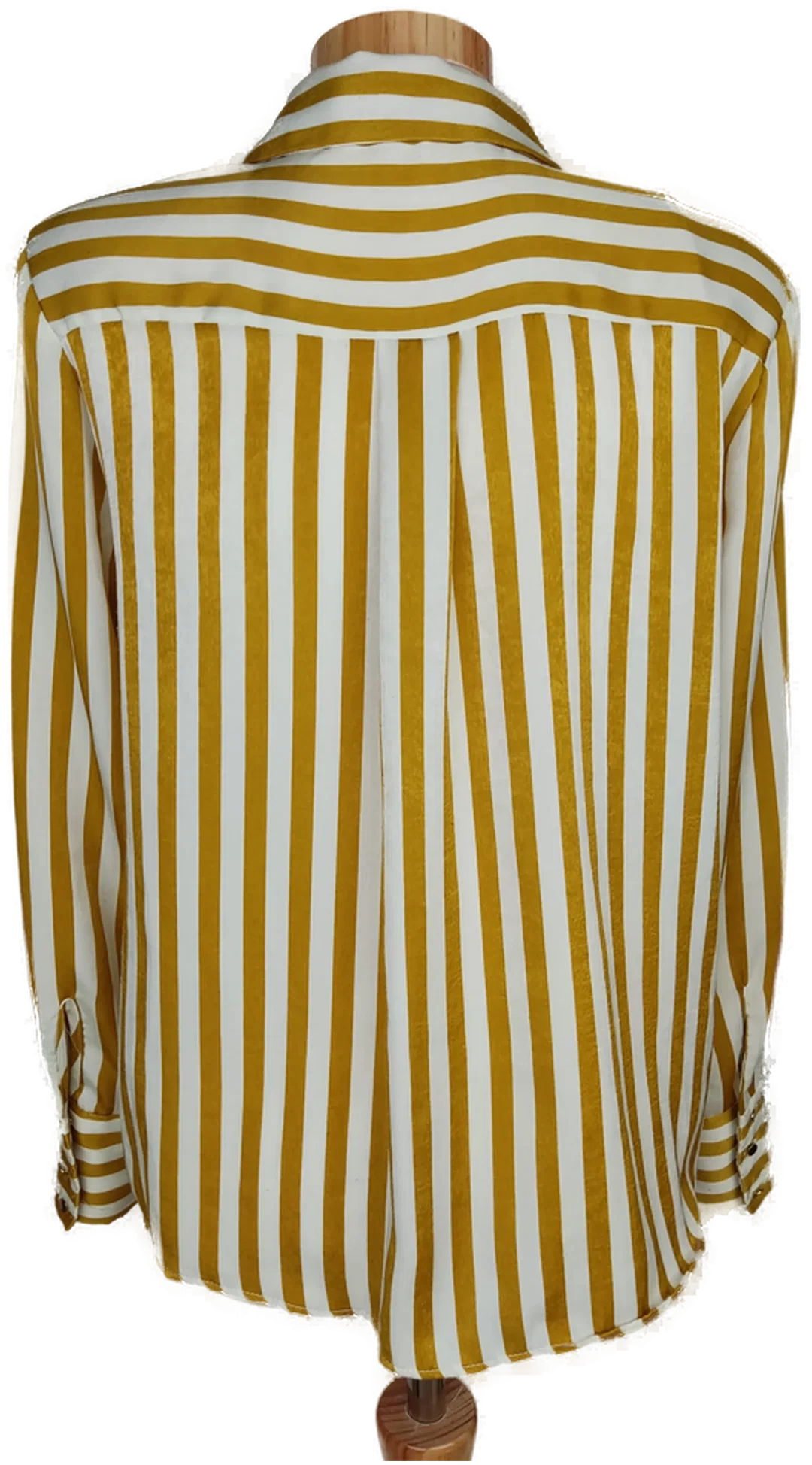Zara Damen Bluse senfgelb/weiß gestreift - S/36 – Bild 2