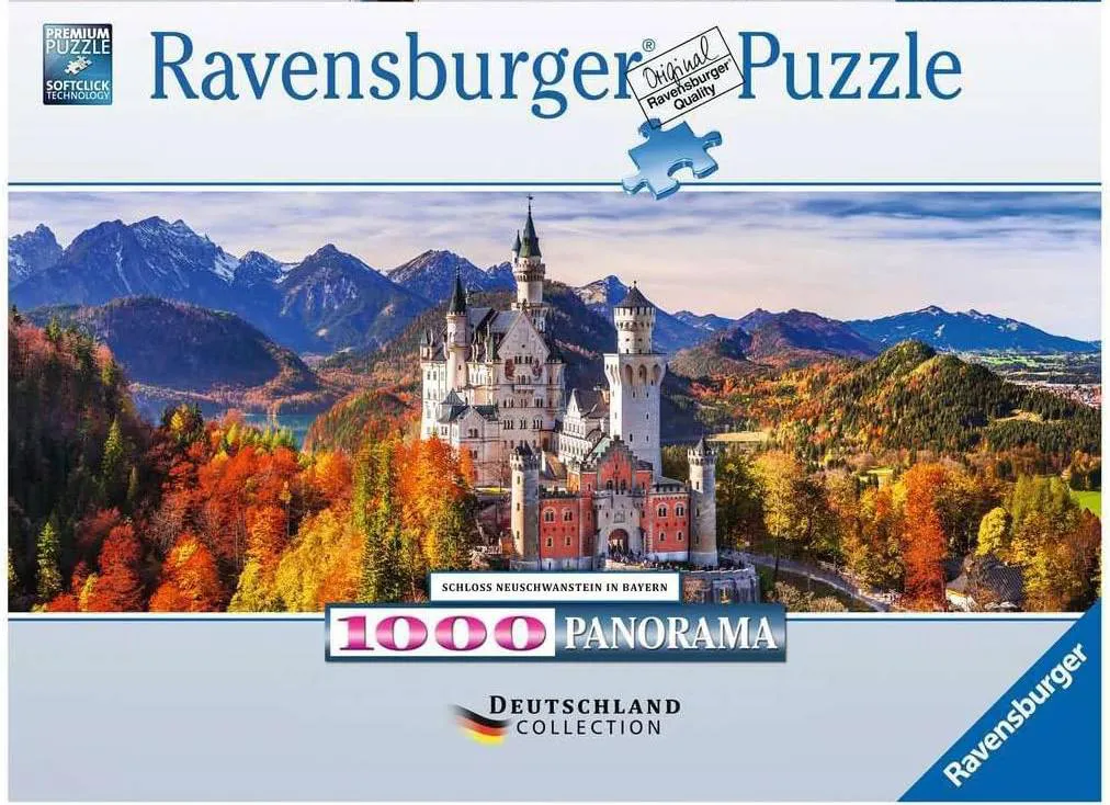Ravensburger Puzzle 1000 Teile – Panorama Schloss Neuschwanstein – Deutschland Collection - Bild 1