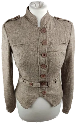 Vero Moda Wolljacke für Damen in Taupe, Größe 36 | Vintage-Charme