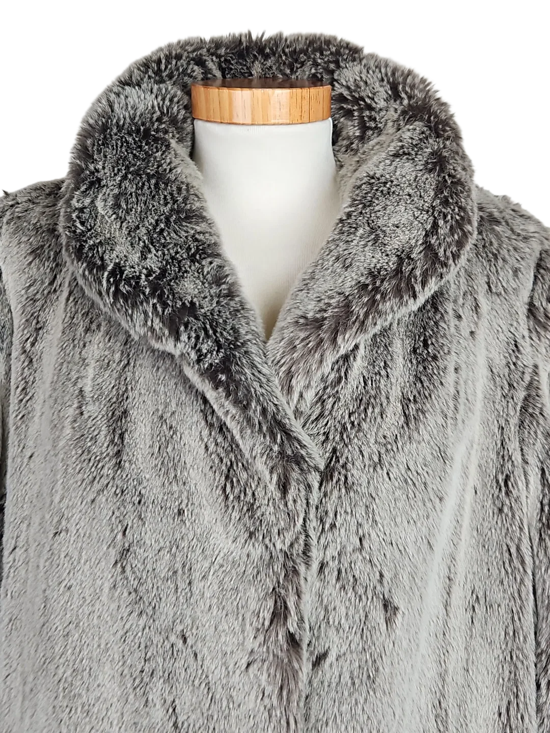 Brigitta Webpelzmode Vintage Damenmantel, grau - Gr. XS – Bild 5