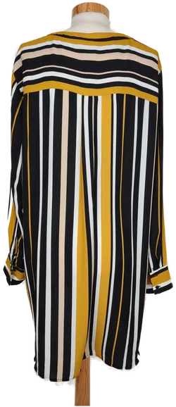 Jean Pascale Damen Bluse gelb/schwarz/weiß gestreift - XL/46 - Bild 2