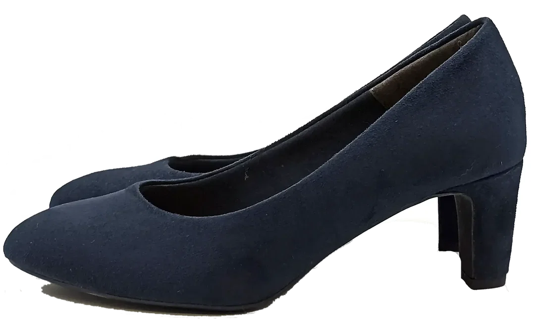 Tamaris Damen Wildlederpumps dunkelblau F 1/2 - Gr. 39 – Bild 4